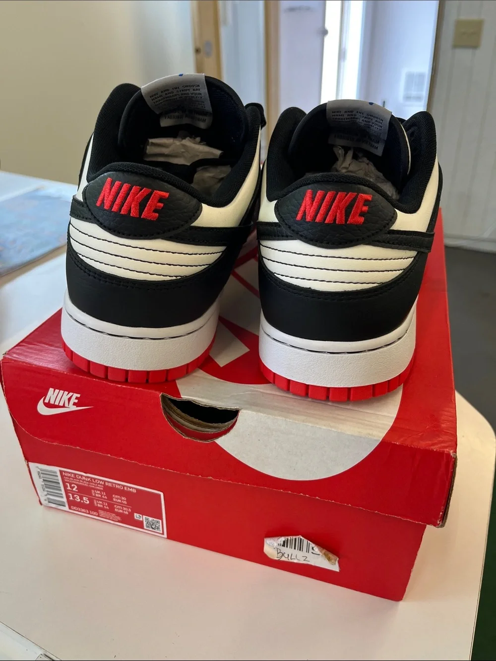 Nike Dunk Low retro Chicago Bulls Low-Top Sneakers - White/Red/Black 75th ann